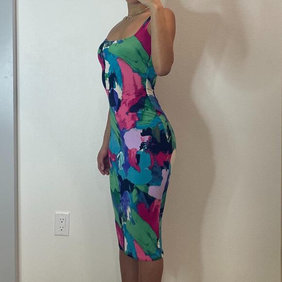 Multicolor Midi Bodycon Dress - Picture 2 of 5